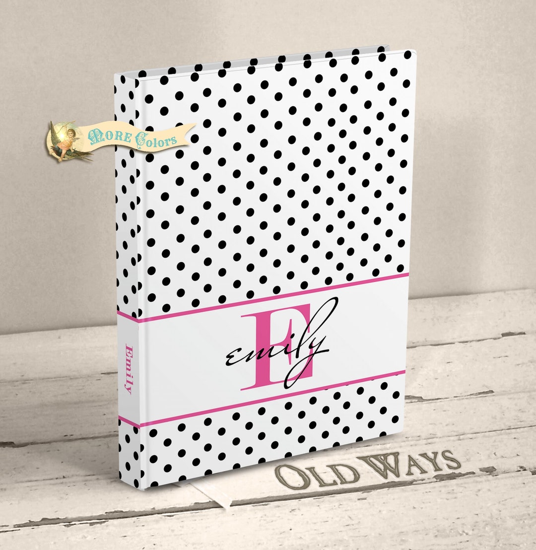 Personalized Polka Dot Monogram Journal With Name Pink - Etsy