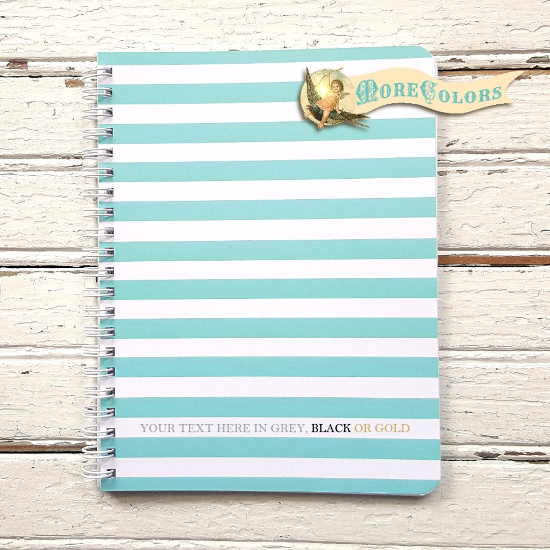 Personalized Striped Notebook – Small Spiral-bound, Lined or Blank - Etsy