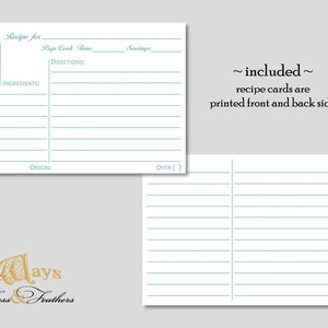 Vintage Mason Jar Printed Recipe Cards Personalized Two Sided Card 4x6 or 5x7 Kitchen Bridal Shower, Gift for Cook image 3