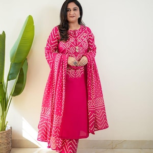 cotton bandhani dress design Cotton Bandhani Dress