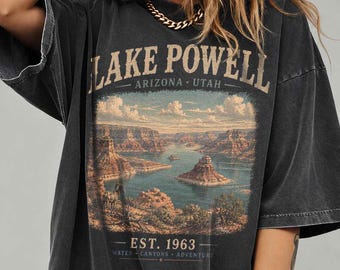 Shirt Lake Powell, grafisch T-shirt Arizona Utah, vintage Lake Powell T-shirt, shirt canyonlandschap, cadeau outdoor avontuur