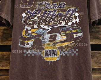 Camiseta de carreras vintage, camiseta retro de motosport, día de carrera, camiseta de carreras Chase Elliott #9: camiseta gráfica NAPA Auto Parts