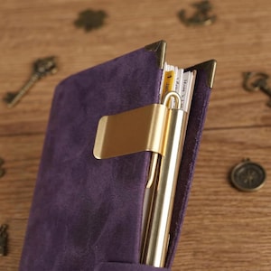 Brass Pen Clip for Traveler's Notebook, Vintage Metal Clip Journal Holder