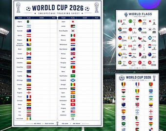 World Cup 2026 Sweepstake Kit Printable PDF, Office Pool Template, Football Sweepstake Game, Soccer Party Printable, Instant Download