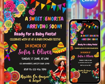 Babypartyeinladung Blumenmuster, Gesicht, Babypartyeinladung, DIY Text, Sofort Download