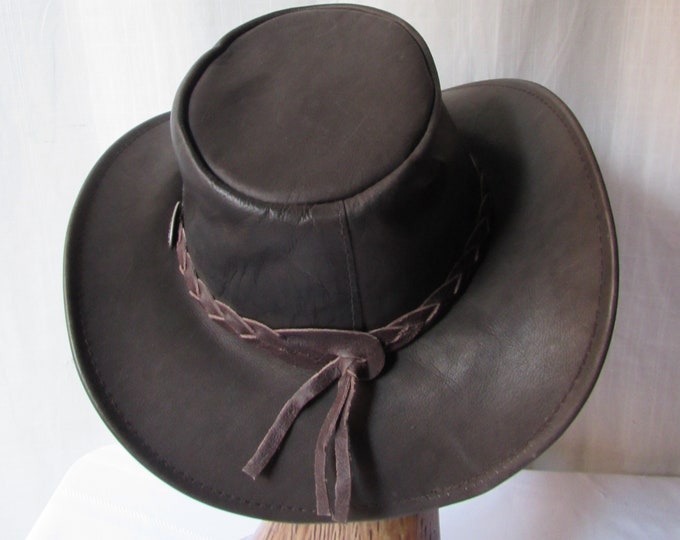 Leather Hat Australian Outback Christopher Jozy Jacaru Headwear