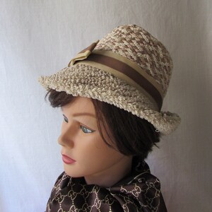 Hat Womans Vintage Church High Fashion Mid Century Straw Hat - Etsy