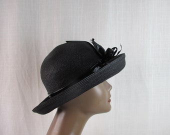 Black Hat made in USA 1960s  Formal/ Church/ Event/ Photo Shoot