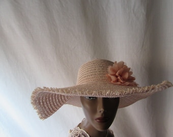 Ladies Summer Straw hat Pink wedding church Race Track High fashion Photo Shoot Glamorous