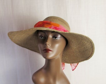 Straw hat Panama style Sun Shade Beach High Fashion  Photo Shoot