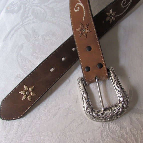 20 Nocona Boys Patchwork Design Belt Brown Black