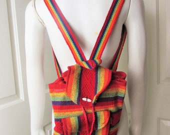 CLOTH BACKPACK Pinzon made in Mexico Rainbow Bright colors