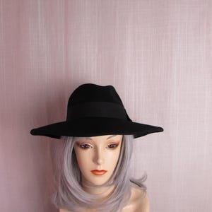 Womans Hat Italian Made  Black Wool Filippo Catarza 100th Anniversary Hat High Fashion