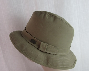 Tan Canvas BAILYES HAT all weather Sportsmen Fedora never worn. size 7 3/8