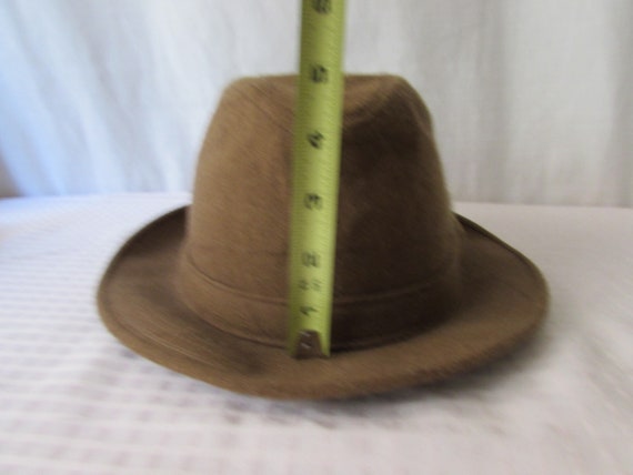 HAT Wool FEDORA Mid Century Brown made in USA Ada… - image 7