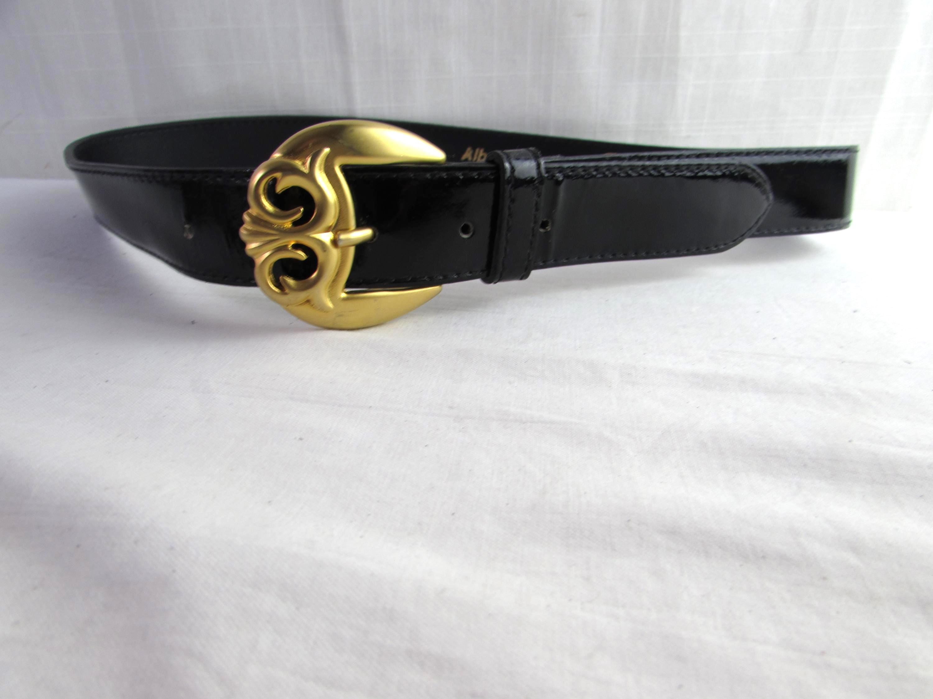 Chic Black and Gold Women\'s Belt Made in Italy ?? Genuine Leather NWT ? Kristen - Classic Black Italian Leather Belt With Light Gold  main image 3