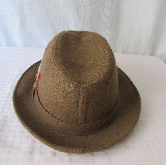 HAT Wool FEDORA Mid Century Brown made in USA Ada… - image 4