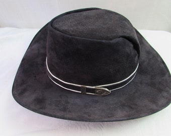 WESTERN COWBOY HAT Blue suede Made in San Francisco California  size Small  made by Great Circle Hats