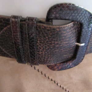 WIDE BROWN Belt Ladies Leather Rock Brand made in the USA