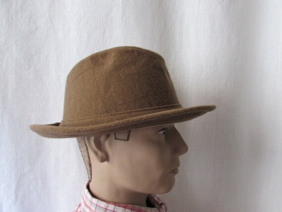 HAT Wool FEDORA Mid Century Brown made in USA Ada… - image 9