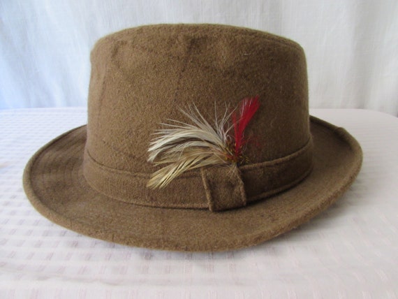 HAT Wool FEDORA Mid Century Brown made in USA Ada… - image 1