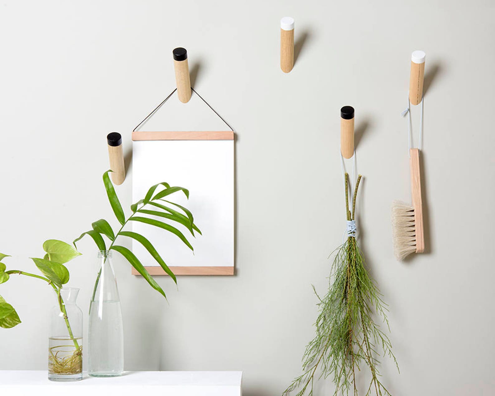 Wall Hooks Set of Five Modern Entryway Wall Hooks Coat Etsy