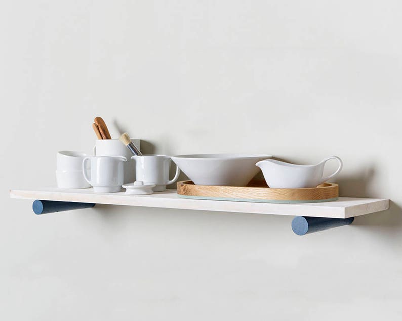 Floating Shelf Modern Brackets Shelves Wall Hanging Nursery Wood Wooden