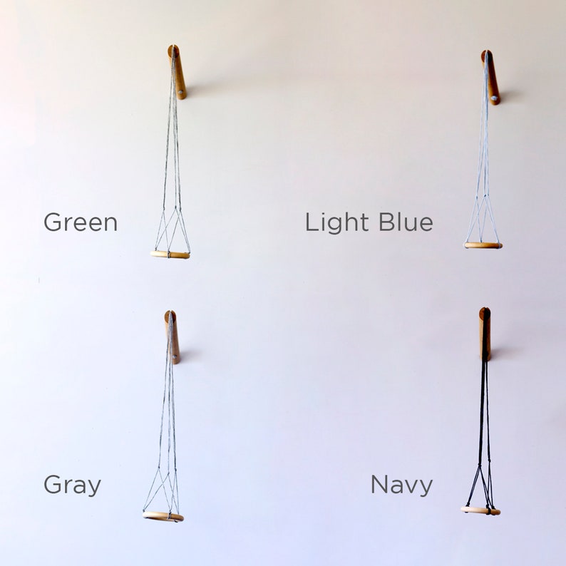 Plant Hanger Wood Hanging Planter Modern Macrame Plant image 5