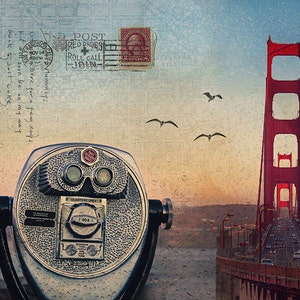 Golden Gate Bridge Viewfinder Art Print: San Francisco Home Decor