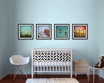 Santa Cruz Boardwalk Photography Print Set – Retro TTV Carnival Photography – Coastal California Wall Art