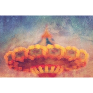 Santa Cruz Beach Boardwalk Art Print: Abstract Carnival Ride Bokeh Lights