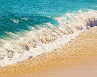 Kauai Beach Photography: Hawaii Ocean Blue Wave Art Print