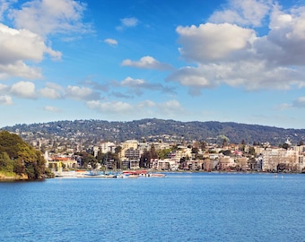 Lake Merritt Panorama Art Print: Oakland California Urban Decor