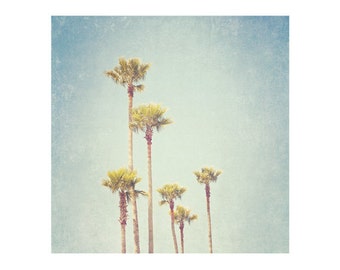 Vintage Summer Palm Trees Print, Minimalist California Beach Decor, Seaside Photography, Los Angeles - California Dreamin'