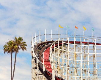 Belmont Park San Diego Photograph, Retro Roller Coaster Art Print, San Diego Summer Large Wall Art Photography Print