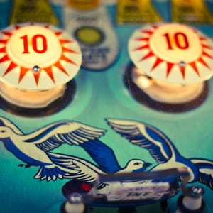 Retro Pinball Arcade Print: Number 10, Fun Game Room Wall Art image 1