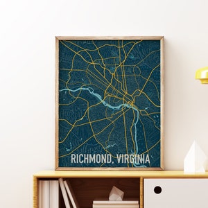 Kunstdruck // Stadtplan von Richmond, Virginia, West Green // 8x10 oder 11x14 Print