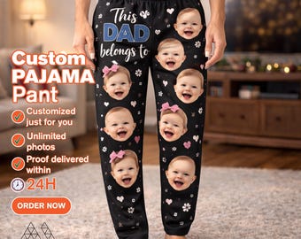 Conjunto de pijama de recuerdo para el Día del Padre: pijama personalizado con fotos del bebé para papá.