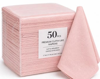 Blush Pink Cotton Napkins, Rustic Cloth Wedding Table Decor for Receptions, Dinners and Home decor