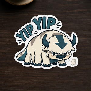 Yip Yip Fantasy Bison Sticker Cute Cartoon Animal Decal For Laptop Water Bottle Journal Planner Creature Lover Gift Free Shipping