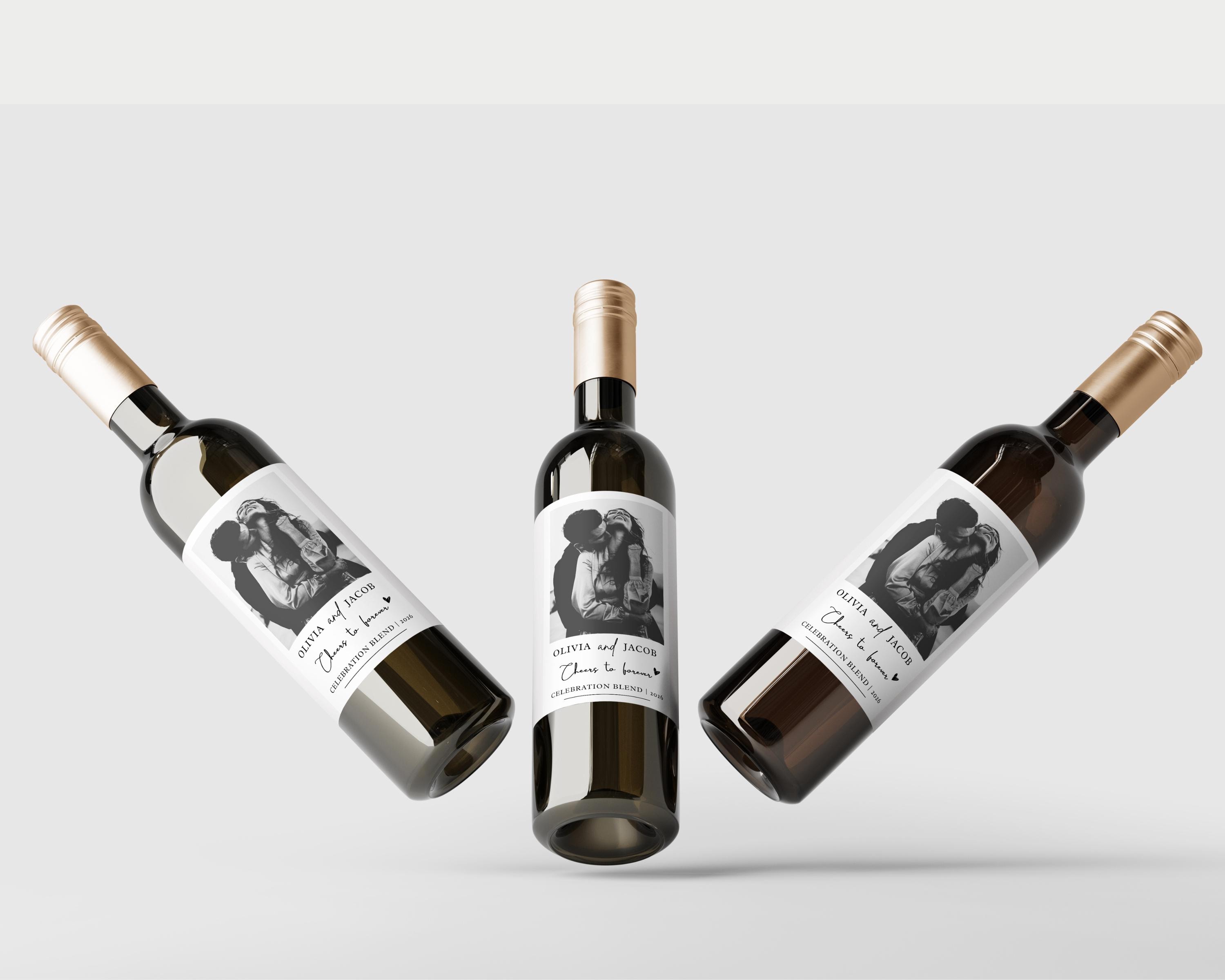 Editable Photo Wine Label Template – Personalized Gift for Couples ...