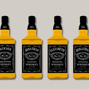 equila label, jack daniels, liquor label, whiskey label, groomsman gift, alcohol label, bachelorette party, custom label, personalized label, bottle label, happy birthday, holiday gift, printable template