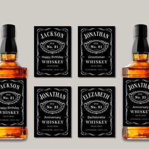 tequila label, jack daniels, liquor label, whiskey label, groomsman gift, alcohol label, bachelorette party, custom label, personalized label, bottle label, happy birthday, holiday gift, printable template