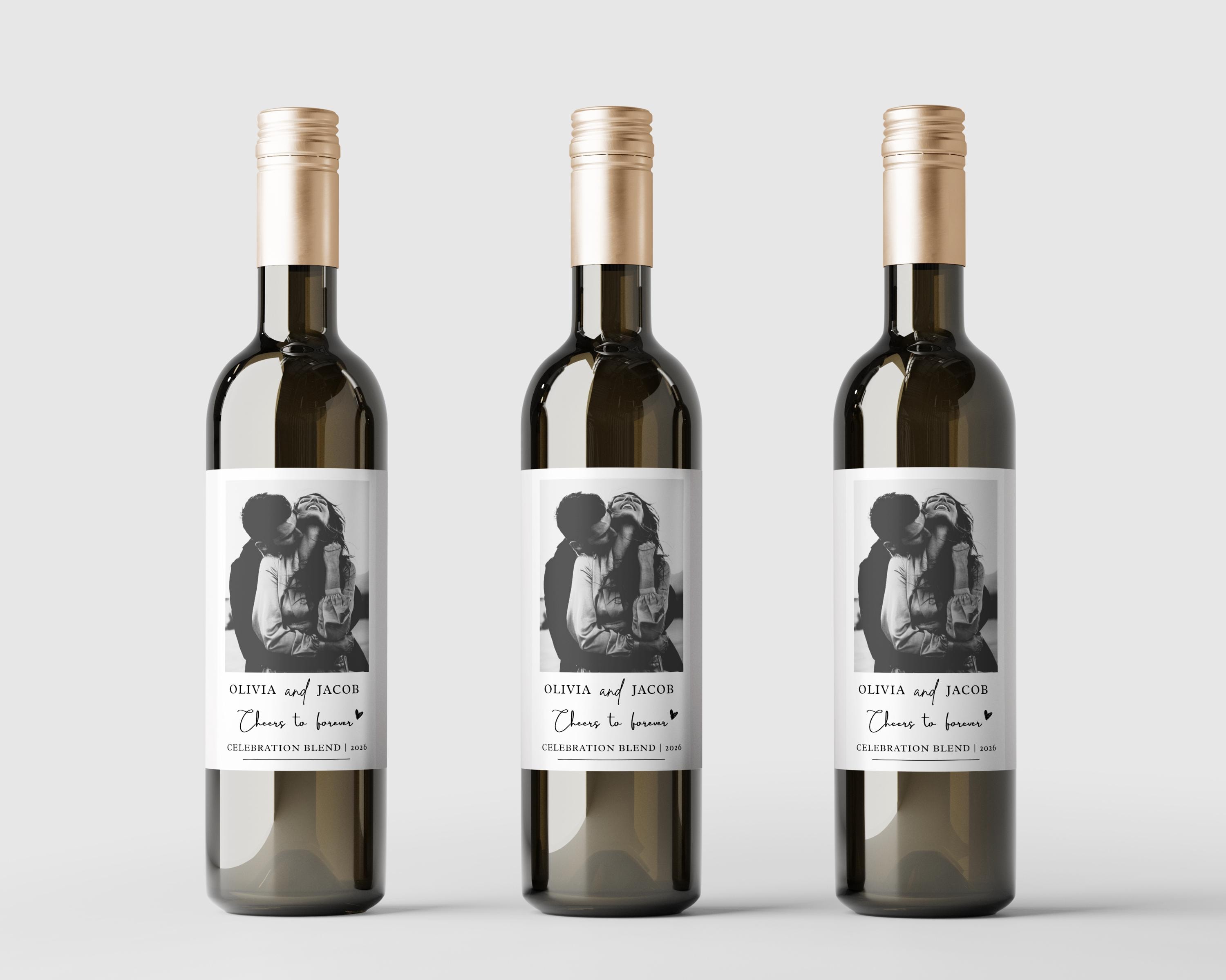 Editable Photo Wine Label Template – Personalized Gift for Couples ...
