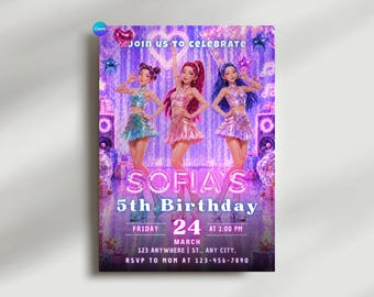 K Pop Hunter Birthday Invitation | Editable Template | Kpop Anime Theme | Digital Download | Birthday Card for Kids