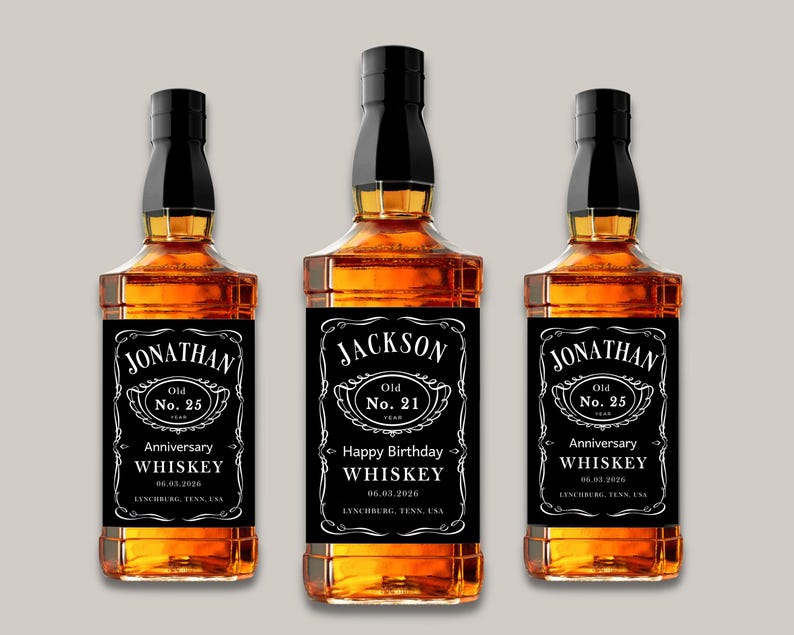 tequila label, jack daniels, liquor label, whiskey label, groomsman gift, alcohol label, bachelorette party, custom label, personalized label, bottle label, happy birthday, holiday gift, printable template