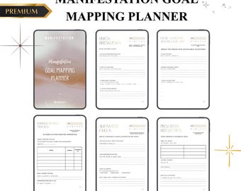 Manifestation Goal Mapping Planner | Intention Success Roadmap Blueprint | Vision Strategy Audit System | PDF PNG Abundance Mastery Kit Log