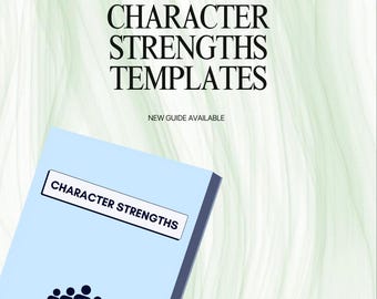 Character Strengths Posters, Social Emotional Learning, Positive Psychology Prints, School Counselor Decor, PDF, PNG.