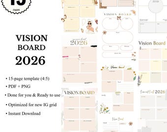 Manifestation Vision Board Kit | Success Roadmap Blueprint | Future Identity Goal Audit System | PDF PNG Life Manifesting Mastery Pro Log