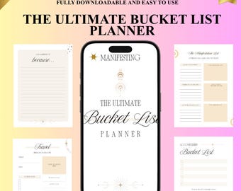 Ultimate Life Bucket List & Experience Planner | Manifestation Goal Setting Law of Attraction Workbook | Vision Board Digital Journal